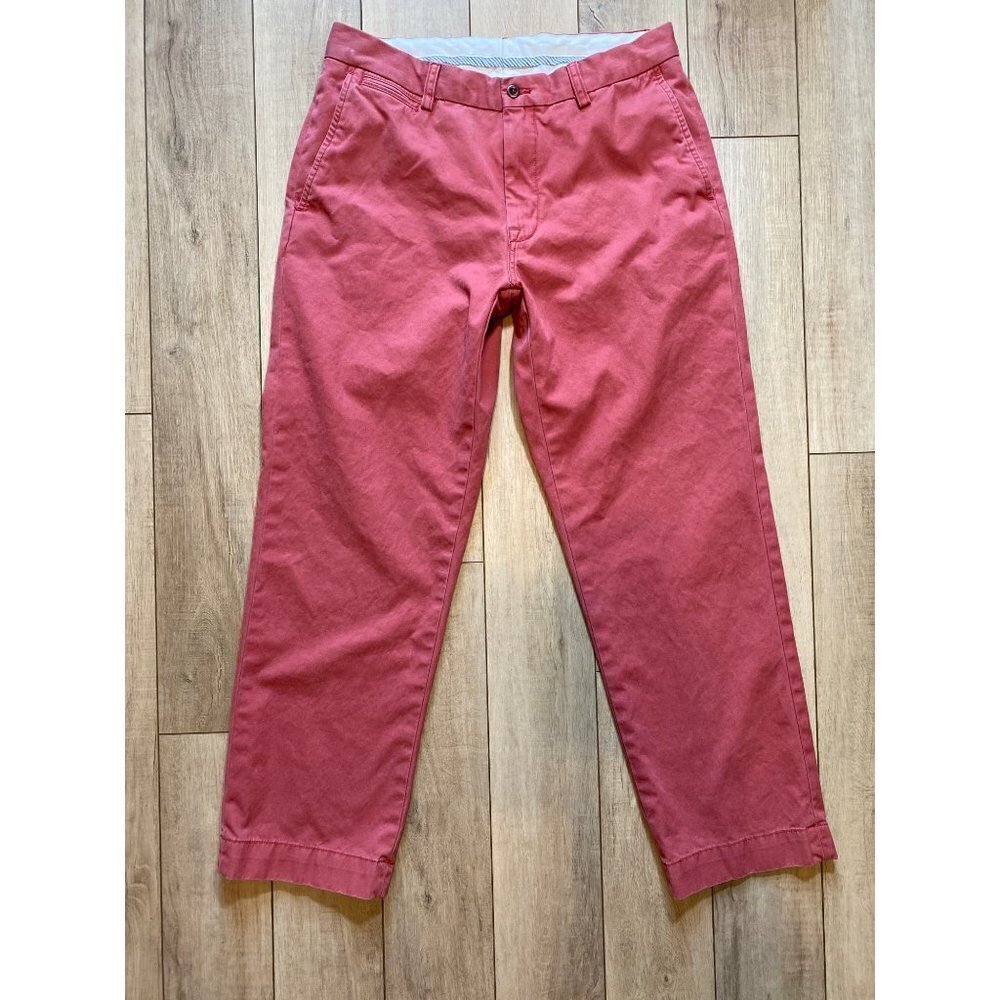 Vintage Polo Ralph Lauren Red Classic Fit Chino Pants Flat Front Men 32 x 28.5